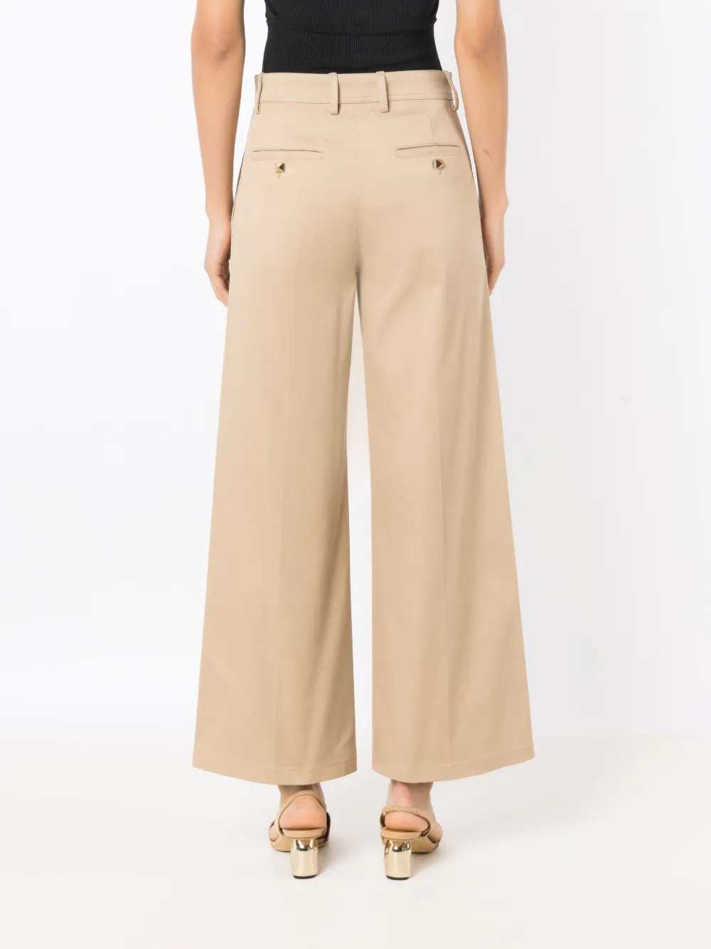 Valentino Garavani Broek met wijde pijpen Bruin