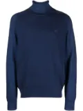 ETRO Pegaso-embroidered roll-neck jumper - Blue
