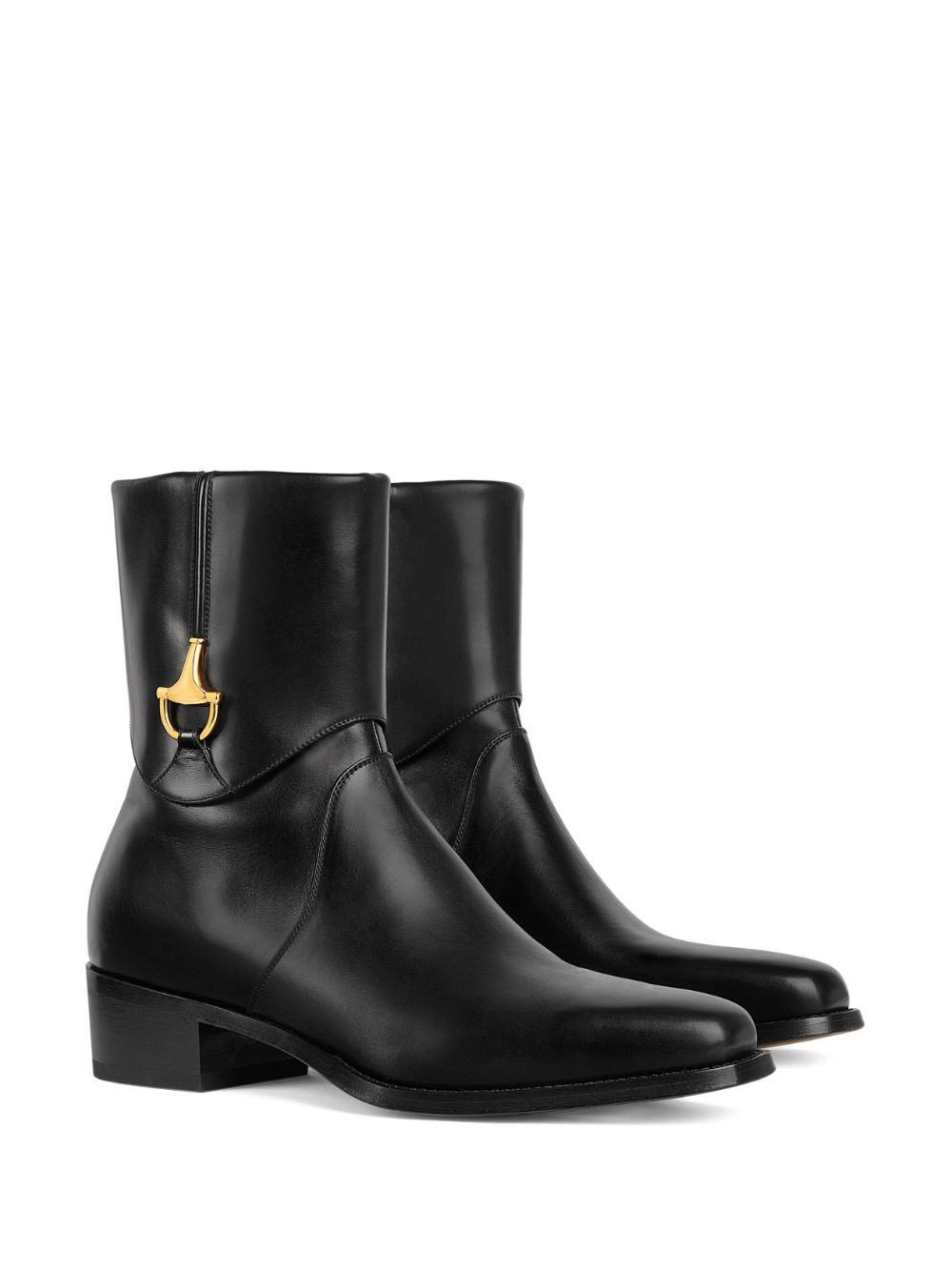 Gucci Horsebit-detail 45mm leather ankle boot - Zwart
