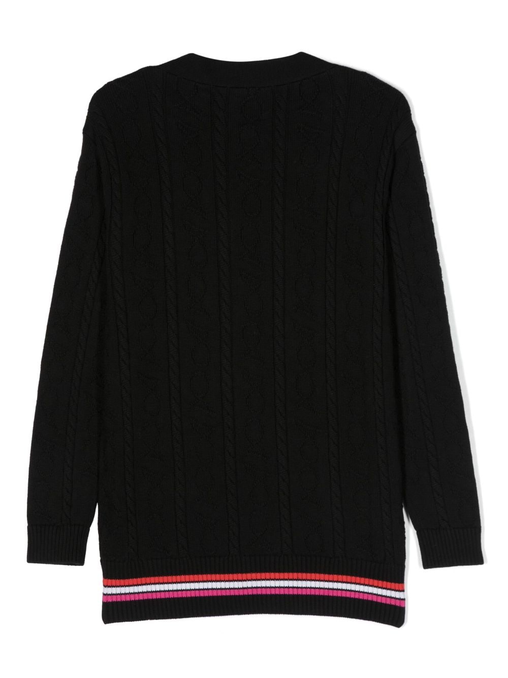 PUCCI Junior cable-knit V-neck cardigan - Zwart