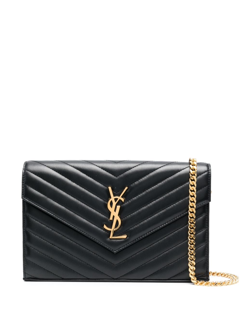 Saint Laurent Cassandre Envelope Leather Chain Wallet Farfetch 5372