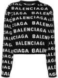 Balenciaga intarsia-logo crew-neck jumper - Black