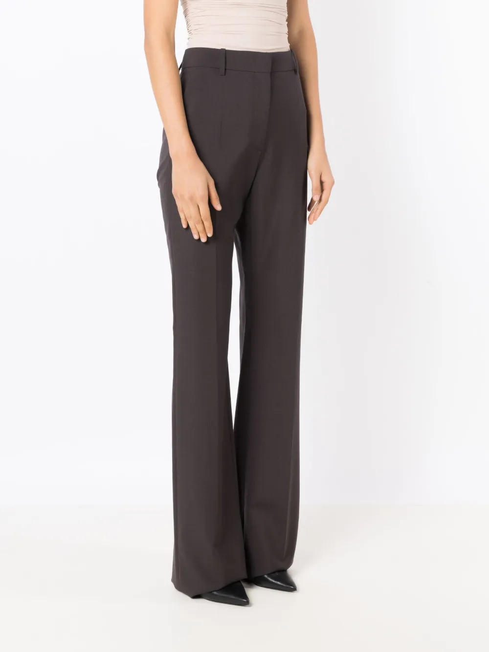 Shop Valentino High-waisted Flared Trousers