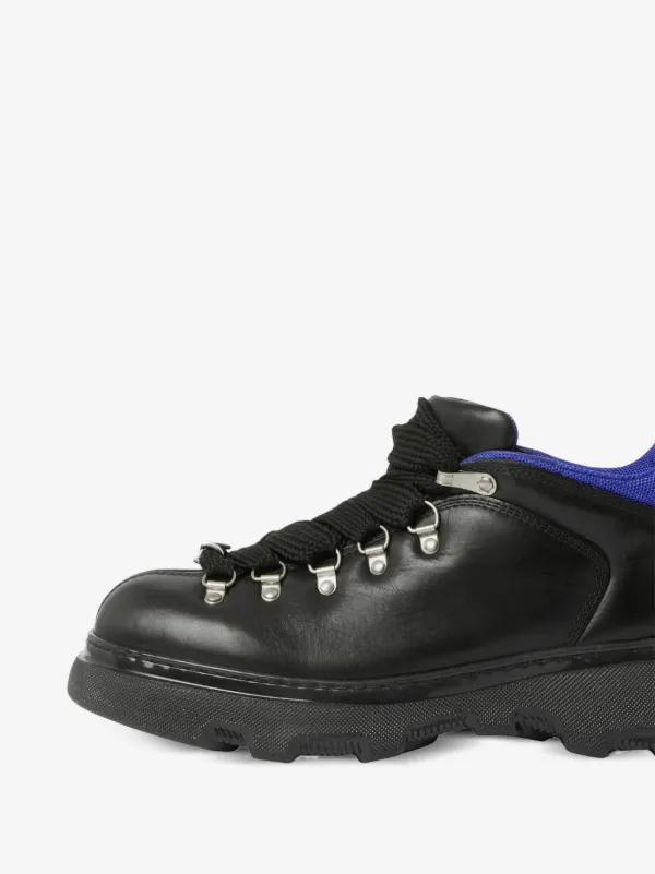 Burberry Trek Ankle Leather Boots | Black | FARFETCH