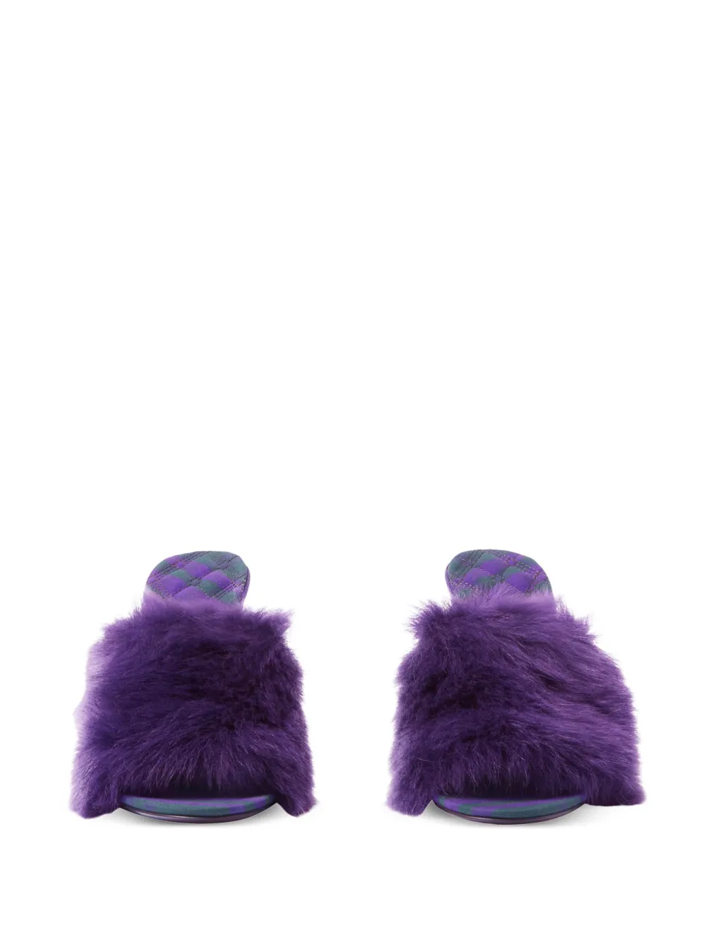 Shop Burberry Minnie 115mm Shearling Mules In Purple