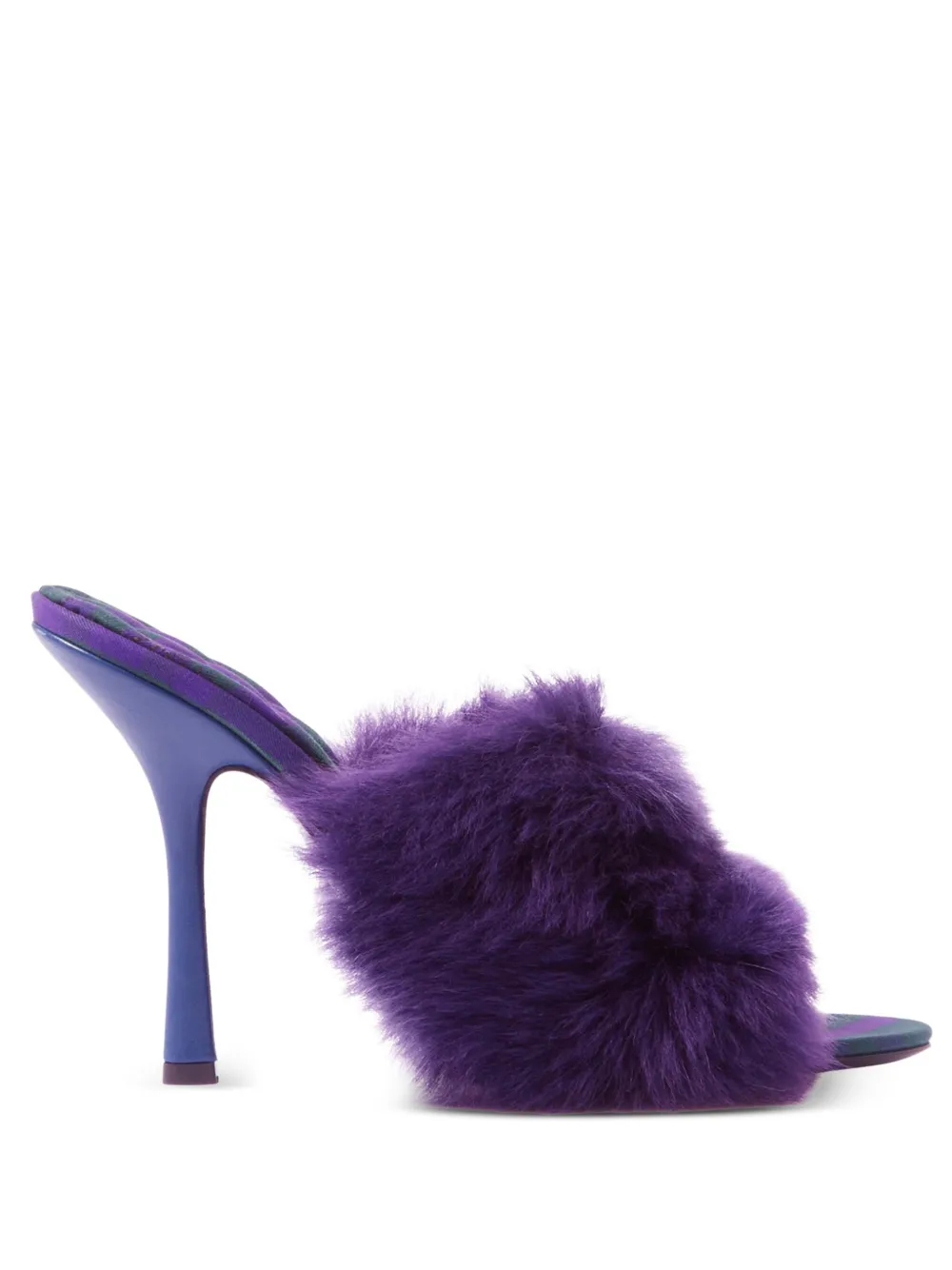 Shop Burberry Minnie 115mm Shearling Mules In Purple