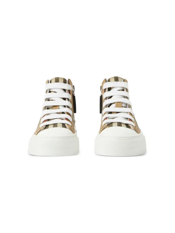 BURBERRY kidsチェック柄スニーカー Burberry Kids Vintage Check Canvas Sneakers | Neutrals