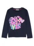 Billieblush sequin-embellished cotton T-shirt - Blue