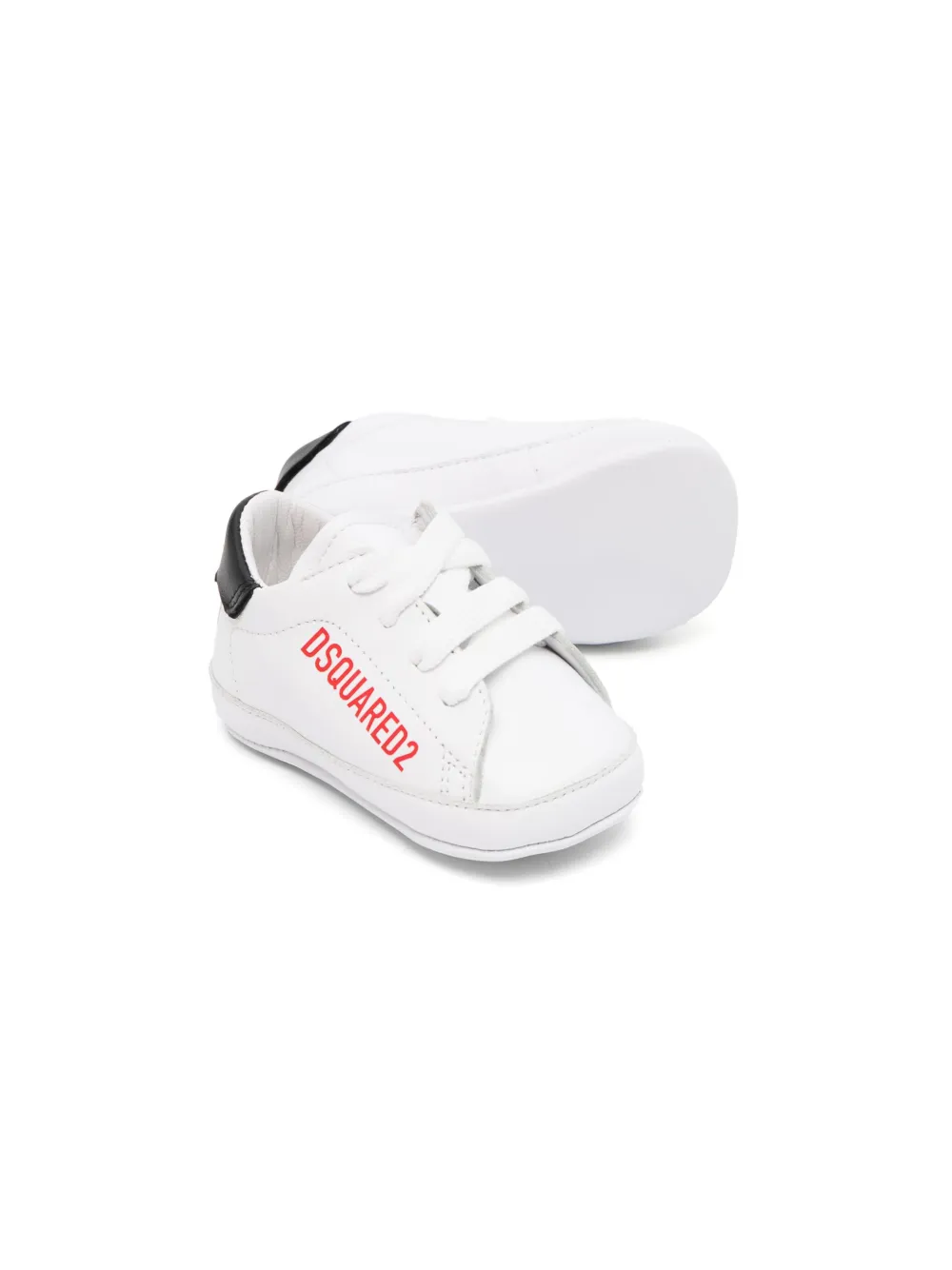 Dsquared2 Kids logo-print leather sneakers - Wit