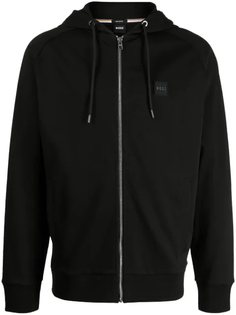 BOSS logo-patch drawstring hoodie