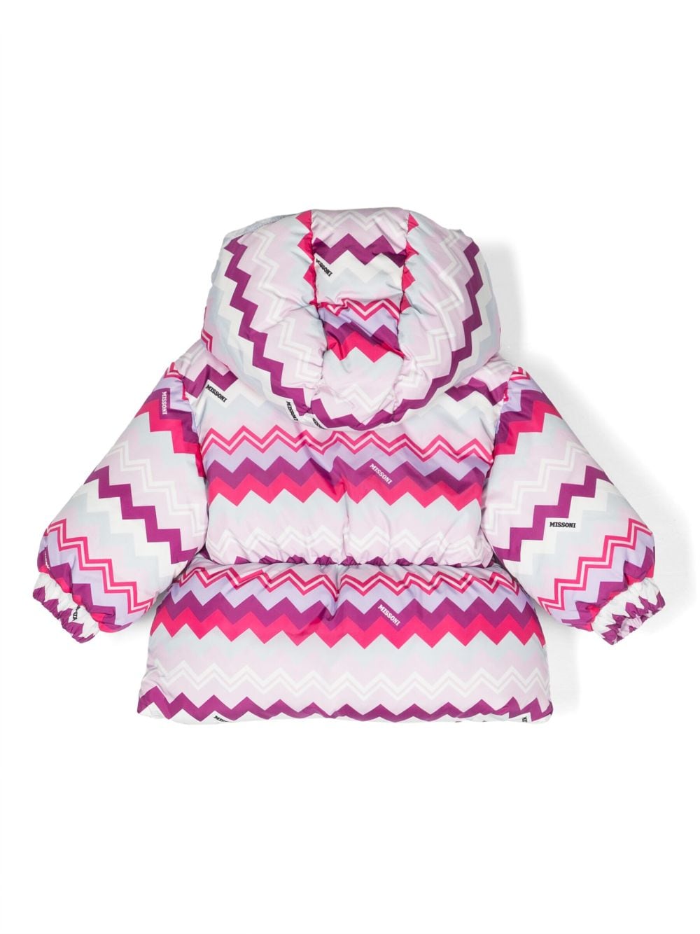Shop Missoni Logo-print Padded Jacket In Pink