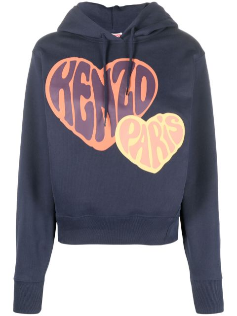 Kenzo logo-flocked cotton hoodie Women