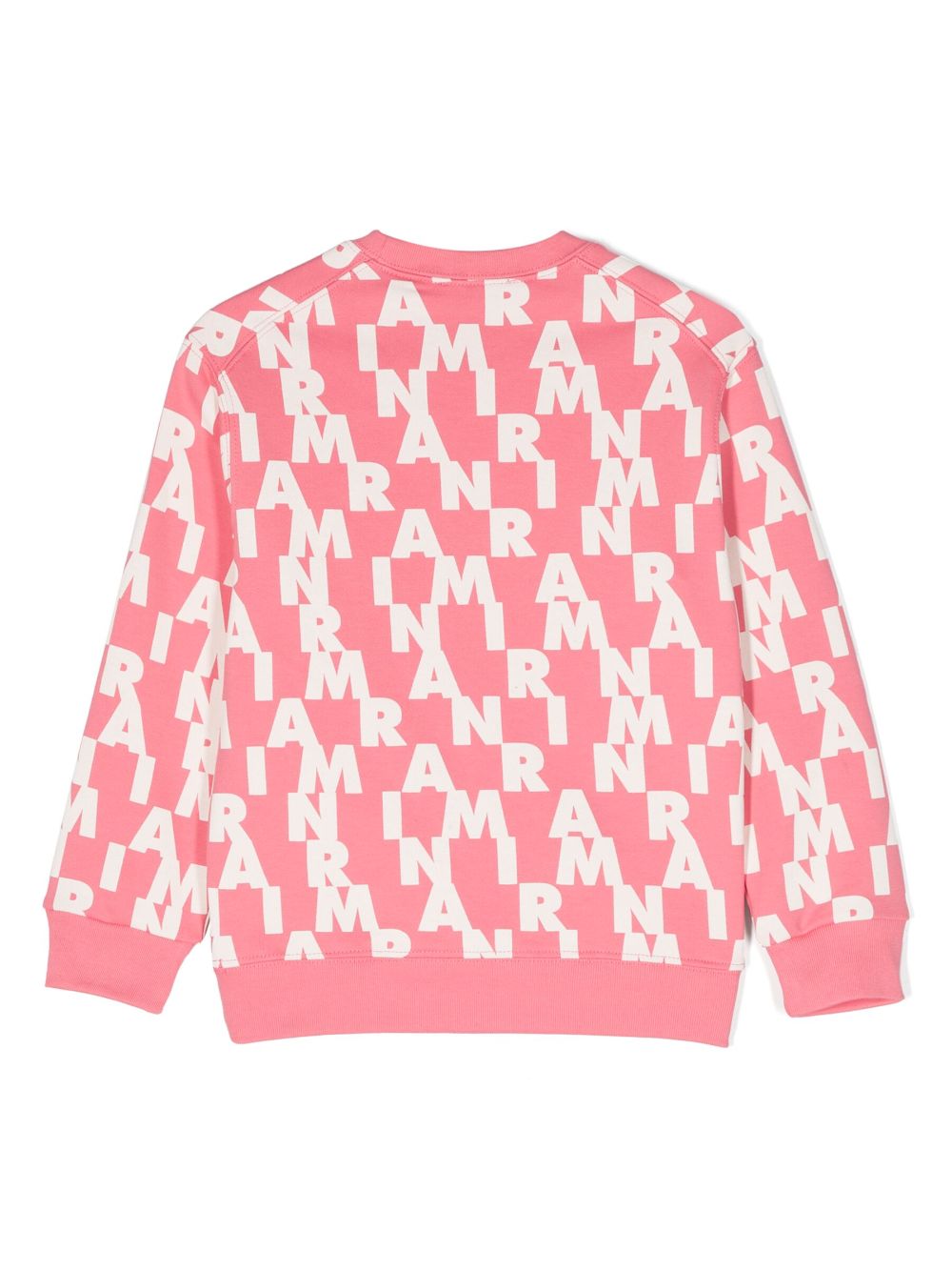 Marni Kids logo-print cotton sweatshirt - Roze