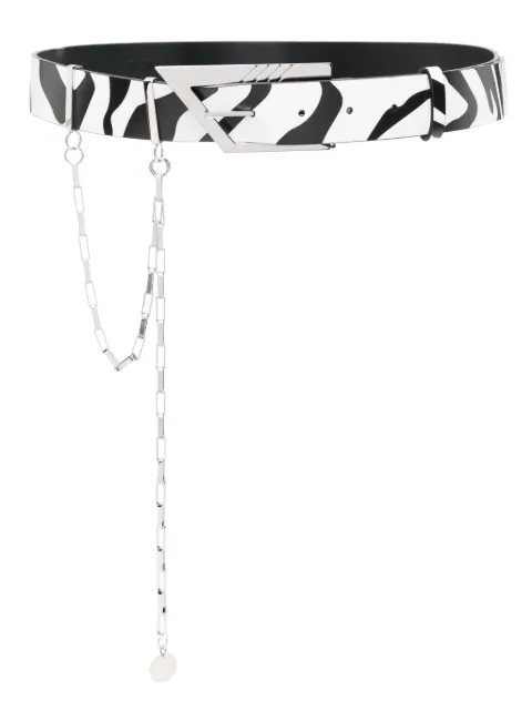 The Attico zebra-print chain belt