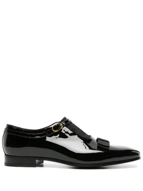 Gucci GG-panel patent-finish loafers