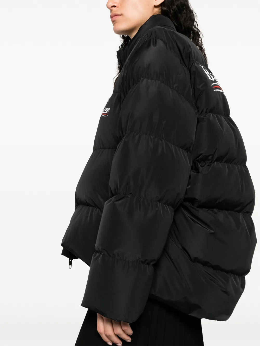 C-Shape logo-print puffer jacket