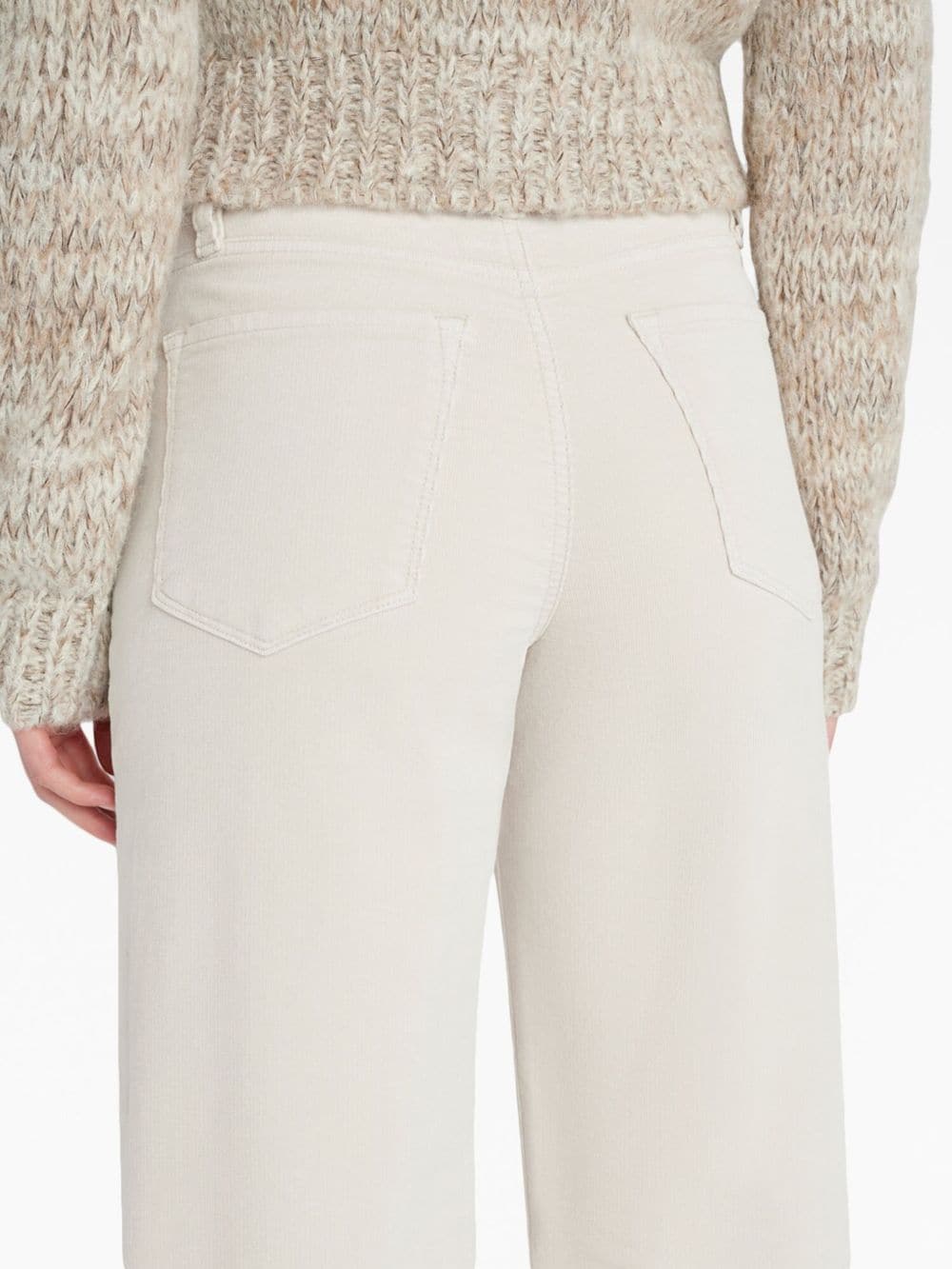 Shop Frame Le Slim Palazzo Trousers In White