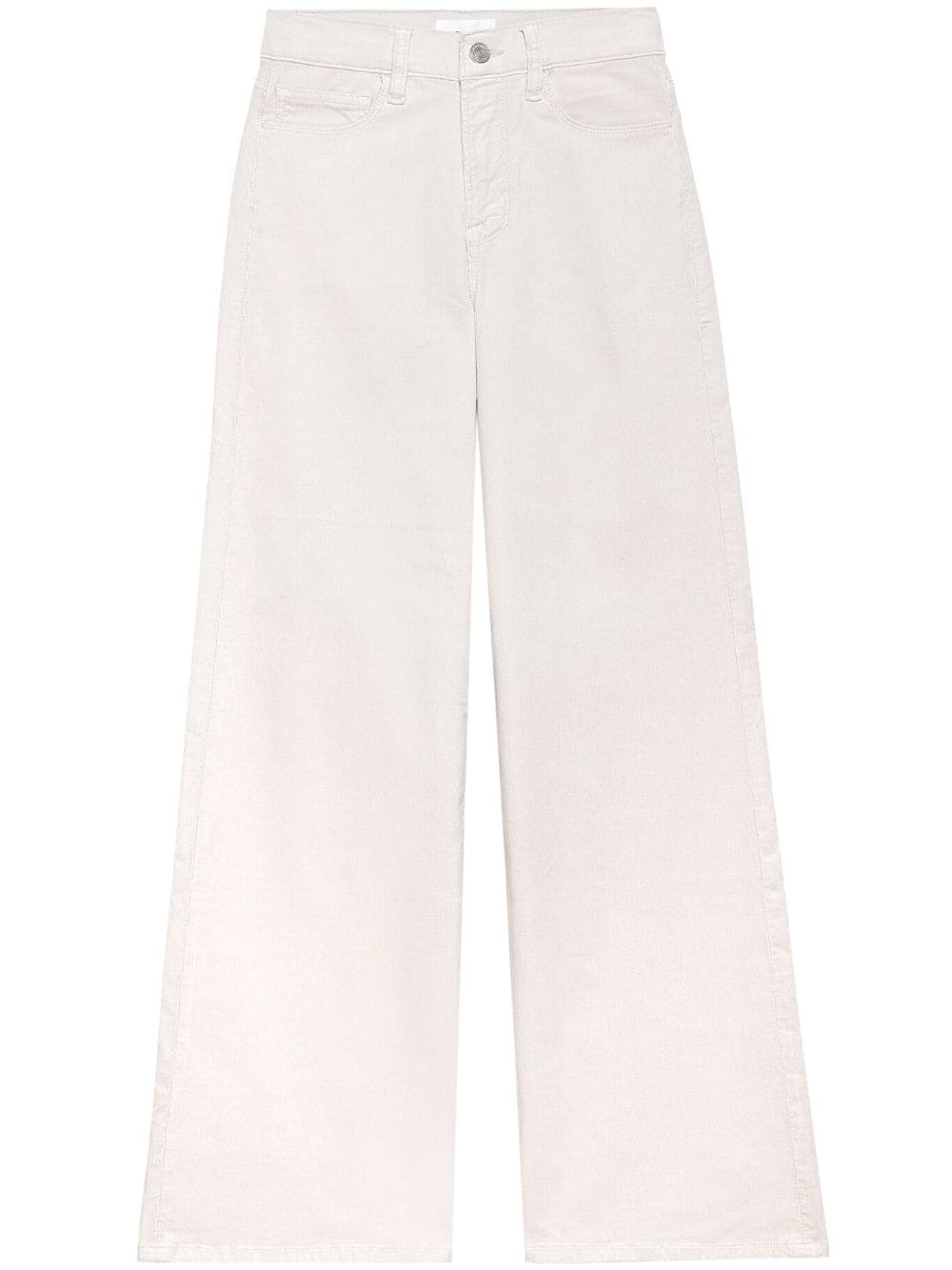 Frame Le Slim Palazzo Trousers In White