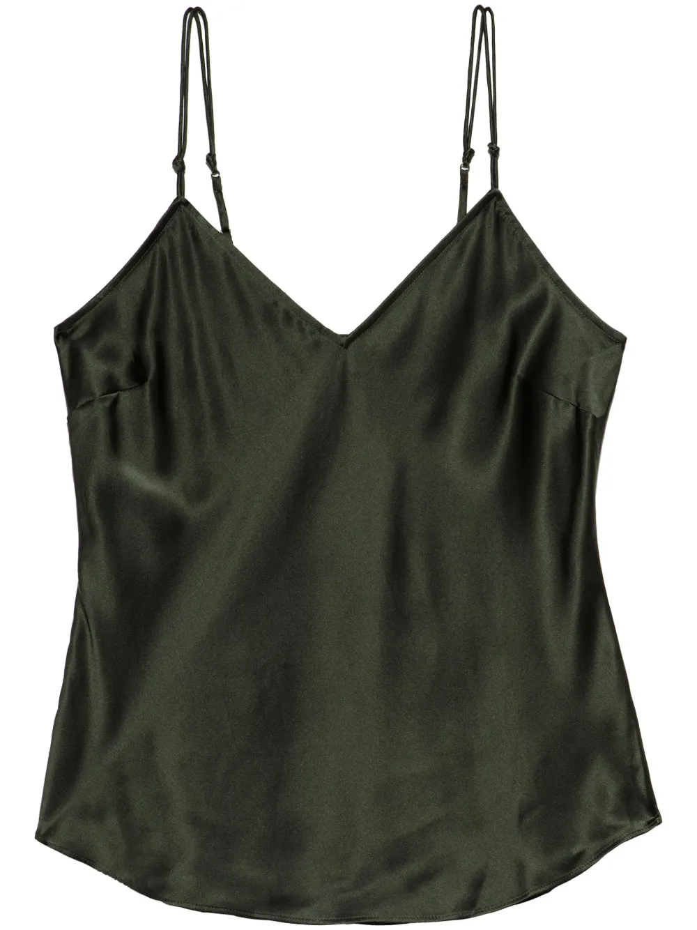 FRAME V-neck silk top | Green | Image 1