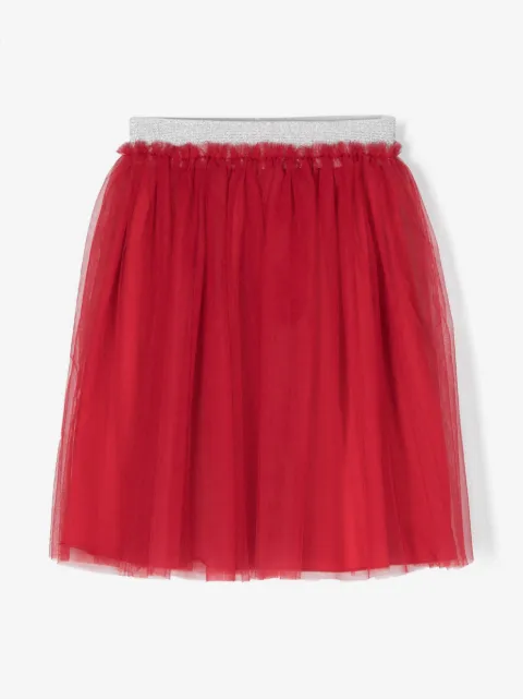 Il Gufo glitter-waistband tulle skirt