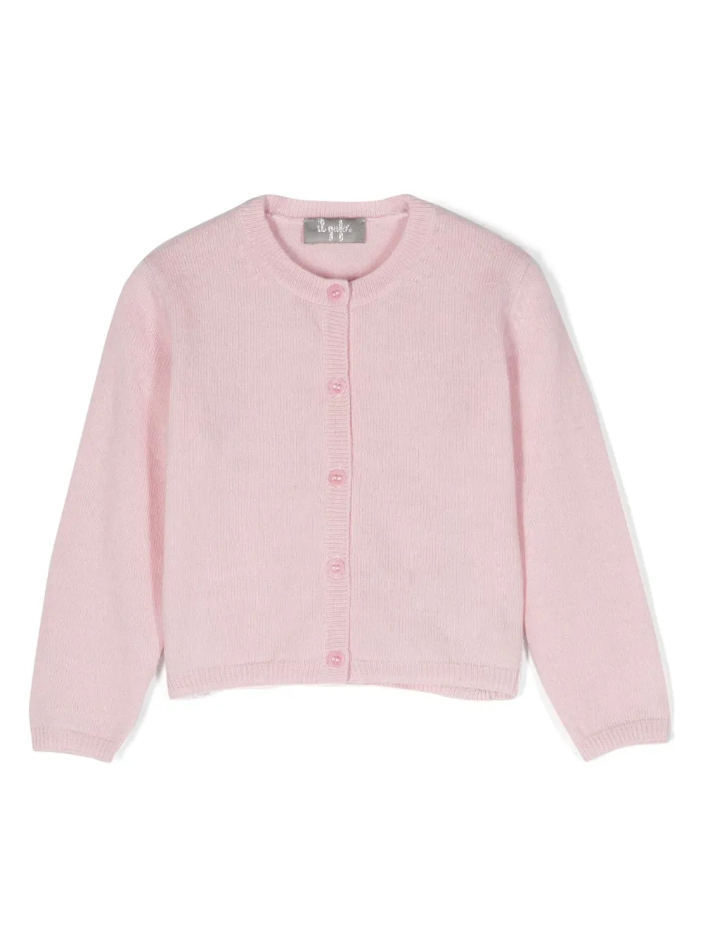 Il Gufo Babies' Round Neck Cardigan In Pink