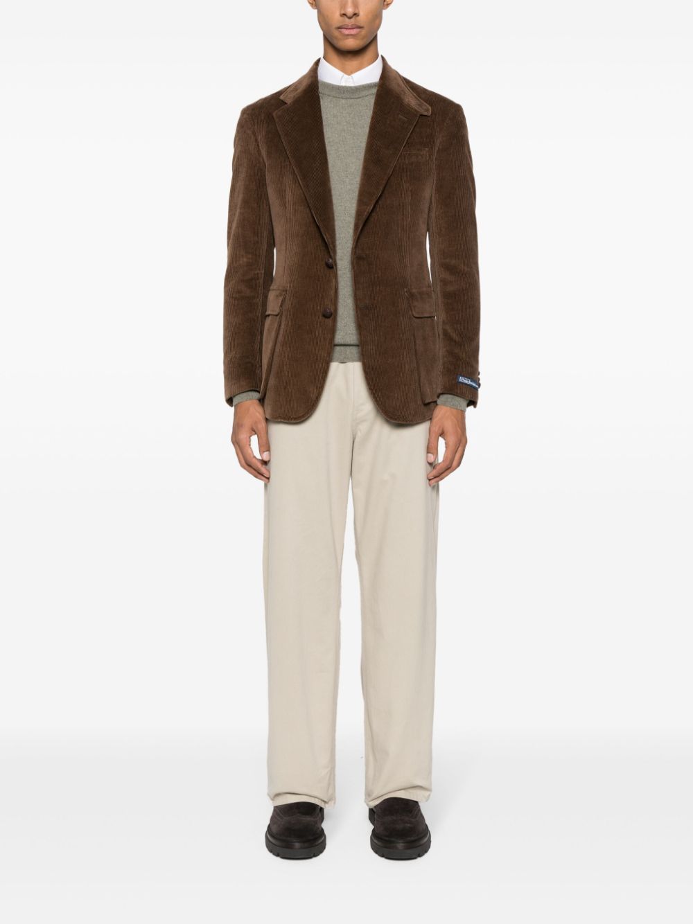 Shop Polo Ralph Lauren Single-breasted Corduroy Blazer In Brown