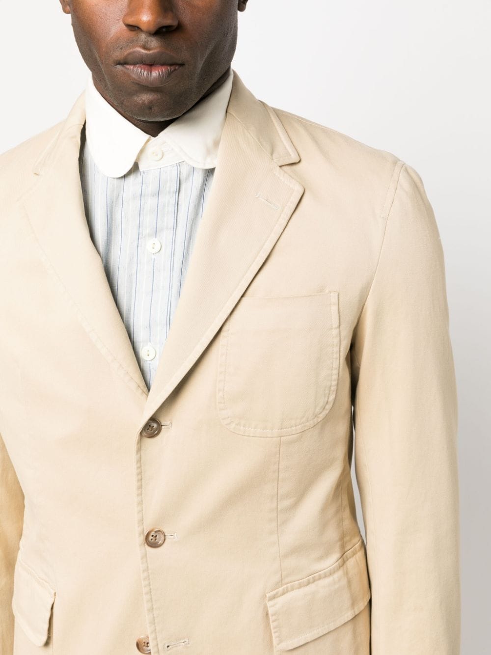 Shop Polo Ralph Lauren Notched-lapel Single-breasted Blazer In Neutrals