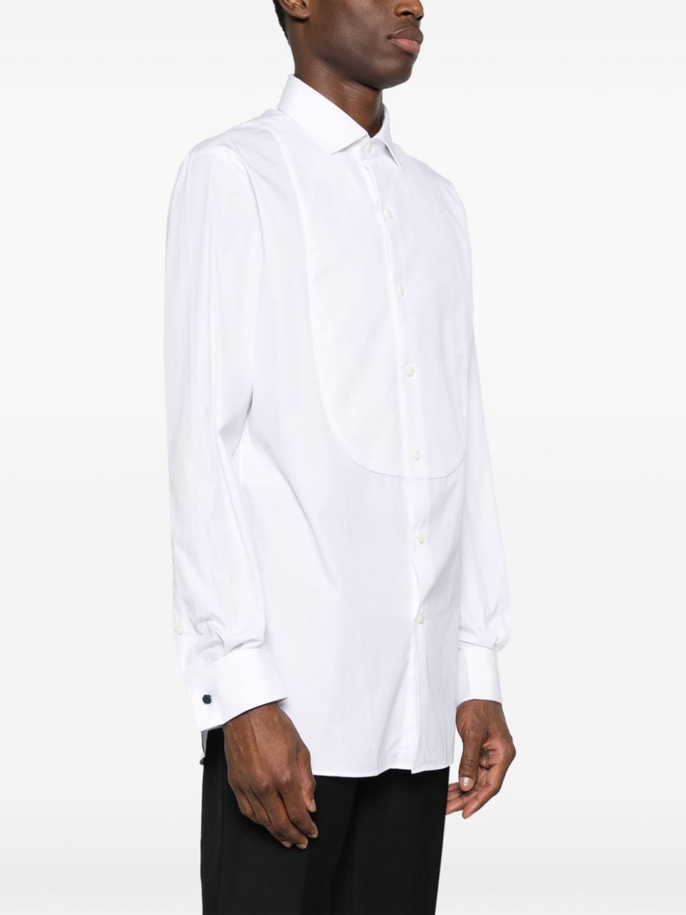 Shop Polo Ralph Lauren Spread-collar Cotton Shirt In Weiss