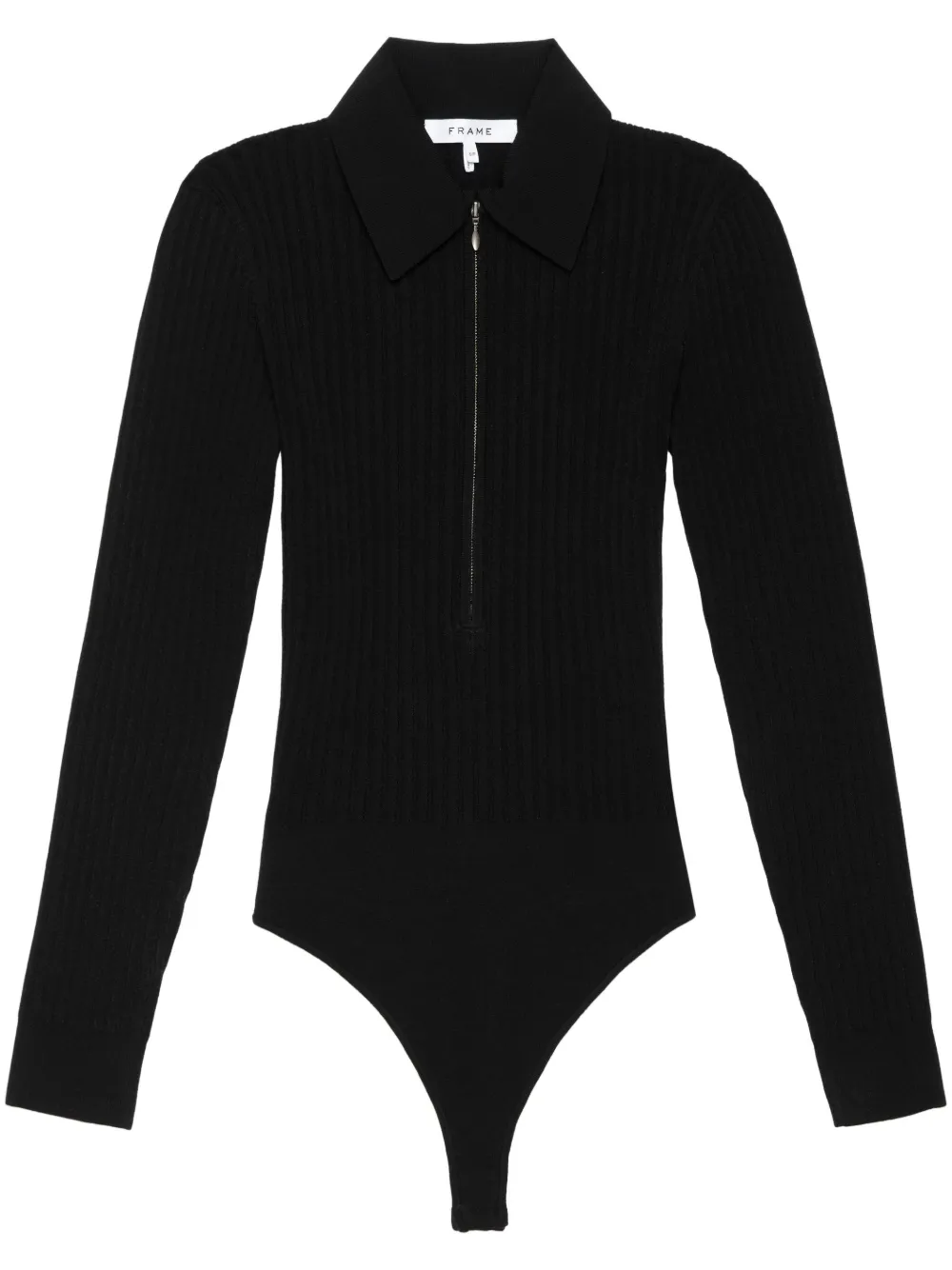 FRAME Zipped Ribbed Bodysuit Farfetch