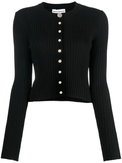 Rabanne ribbed wool-blend cardigan