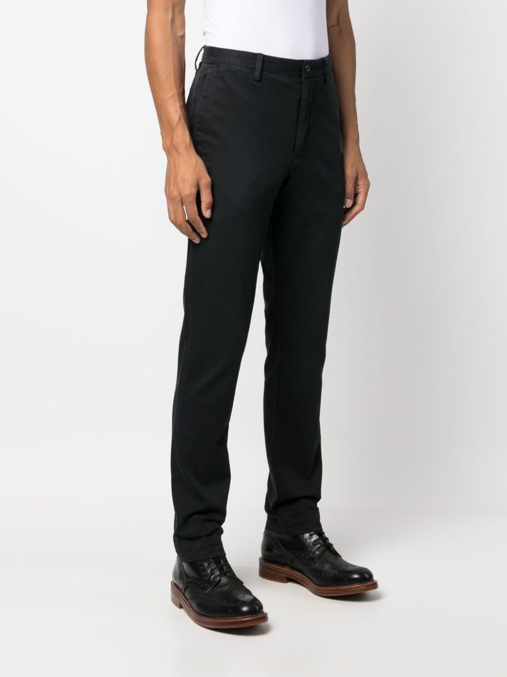 Shop Polo Ralph Lauren Tapered-leg Chino Trousers In Black