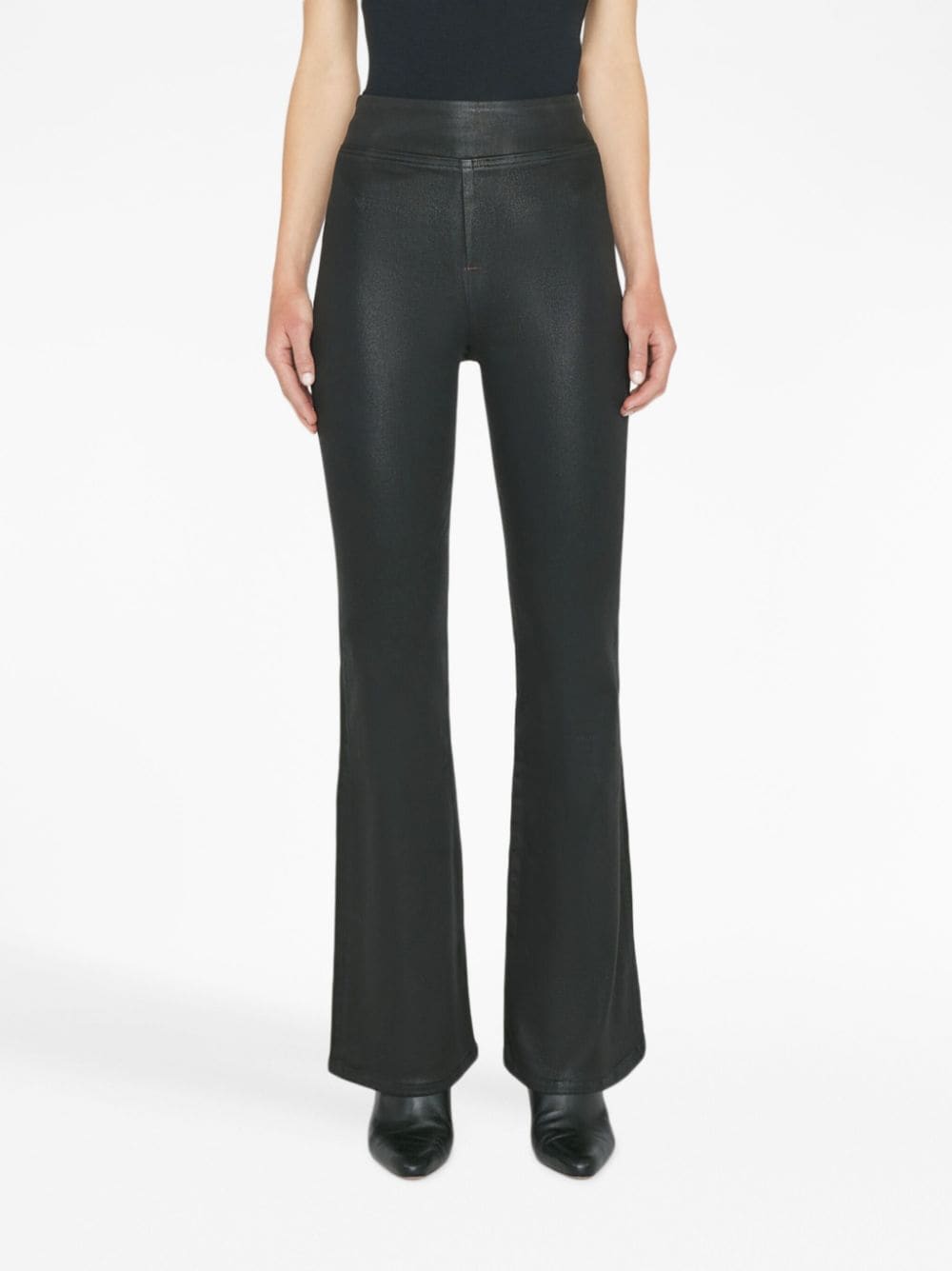 Shop Frame The Jetset Flare Trousers In Black