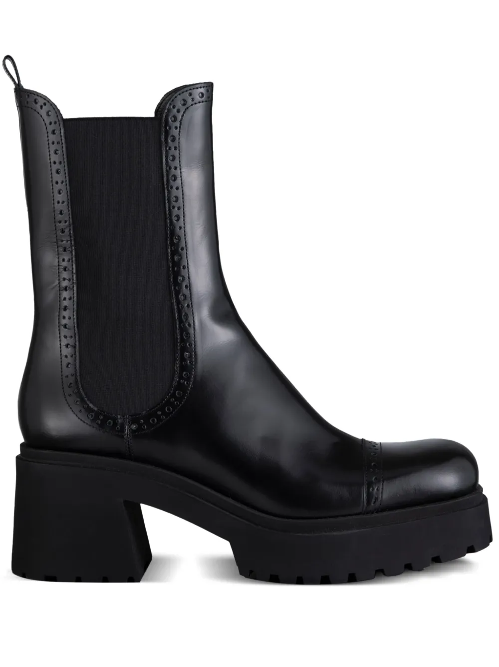 Frame Lumi Lug 65mm Leather Boots In Black