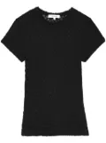 FRAME Mesh Lace round-neck top - Black