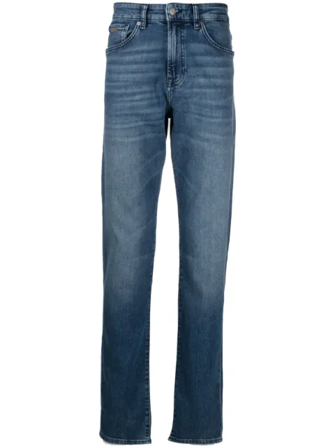 BOSS tapered-leg mid-waist jeans