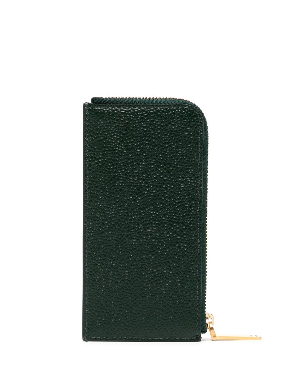 Thom Browne tab-embellished leather zip wallet - Green