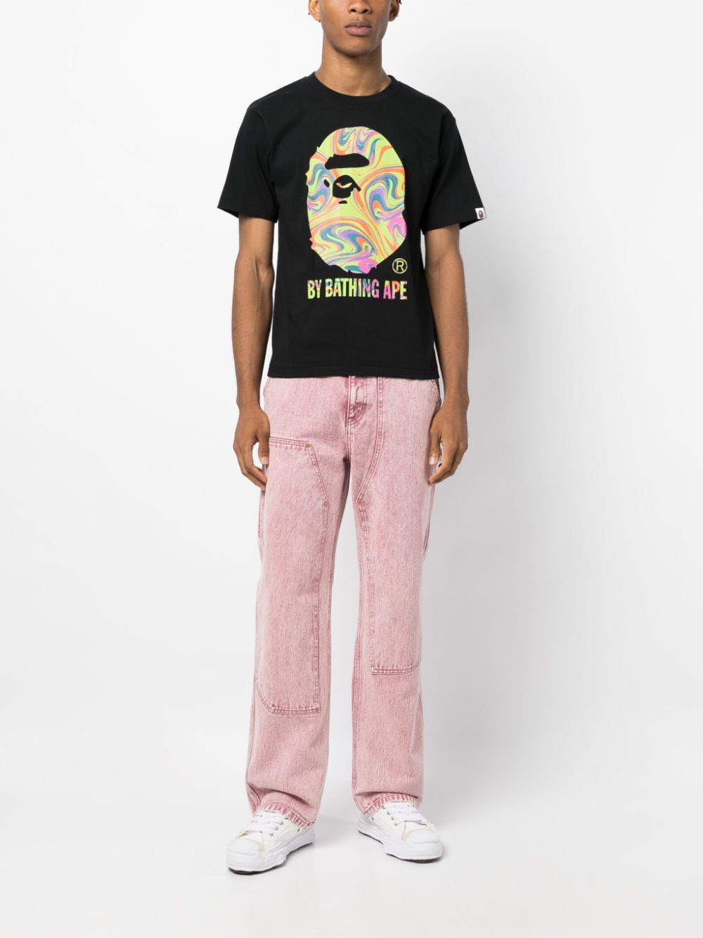 A BATHING APE® Marbling graphic-print T-shirt - Farfetch