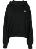 We11done Logo Embroidered Wappen cotton hoodie - Black