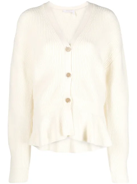 Chloé peplum wool cardigan