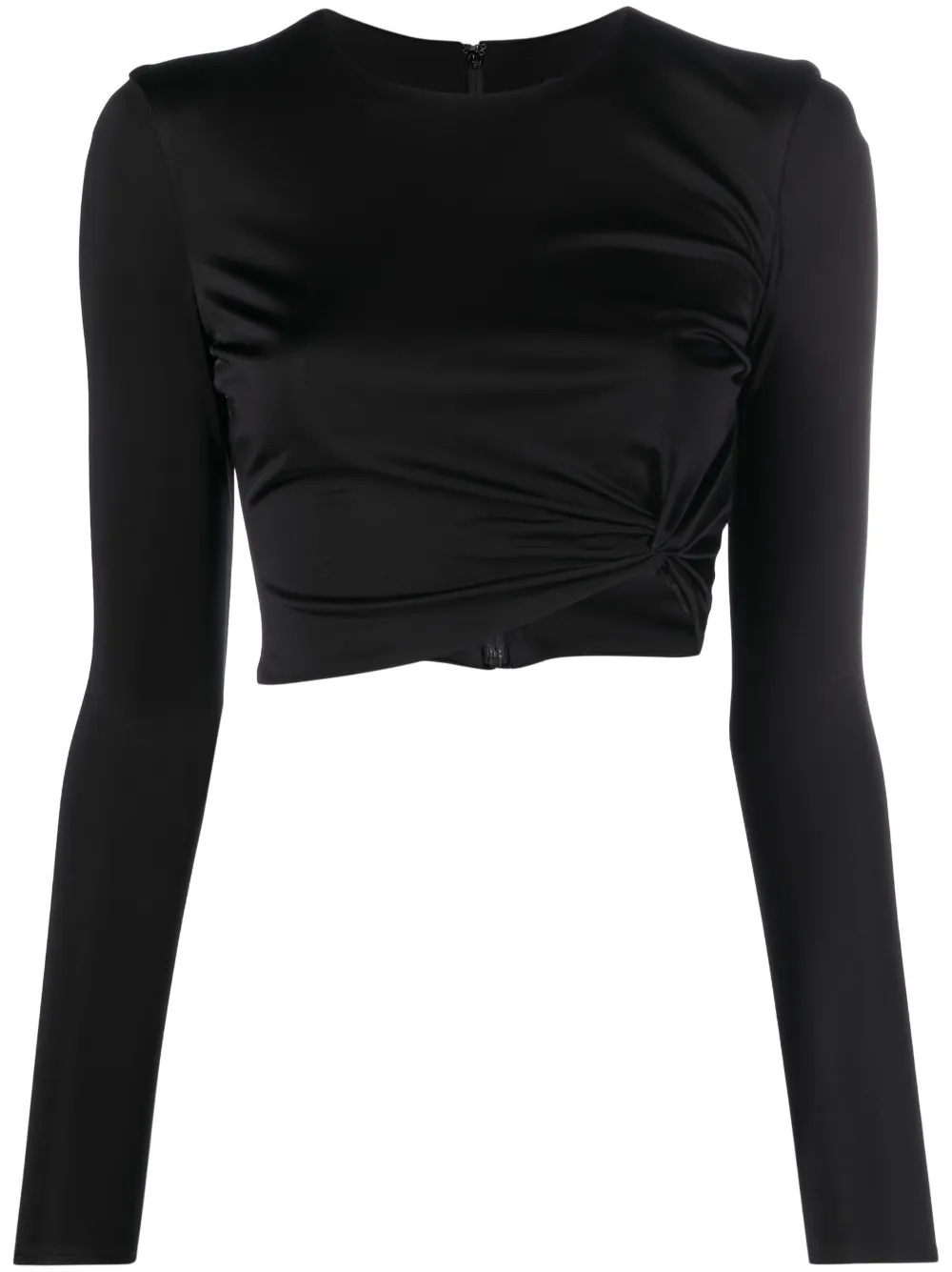 Versace x Dua Lipa knotted crop top | Black | Image 1