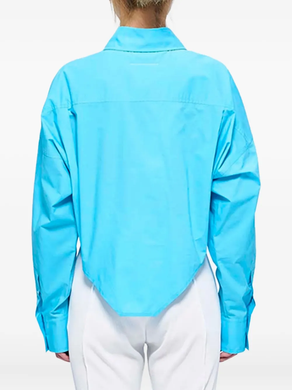 MM6 Maison Margiela Blouse met puntige afwerking en lange mouwen Blauw