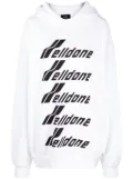 We11done Multiple Front Logo cotton hoodie - White