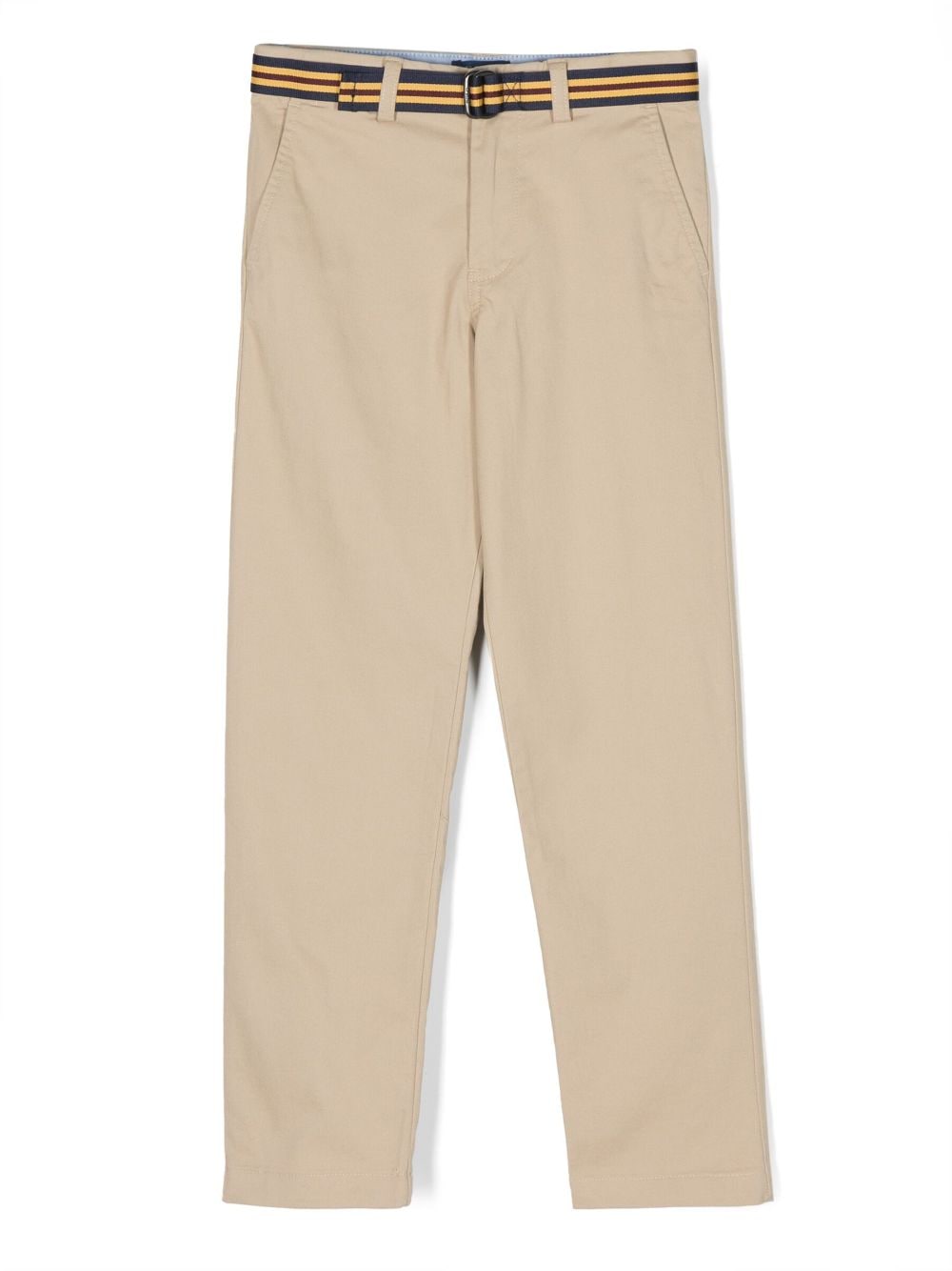 Ralph Lauren Kids' Belted Straight-leg Trousers In Neutrals