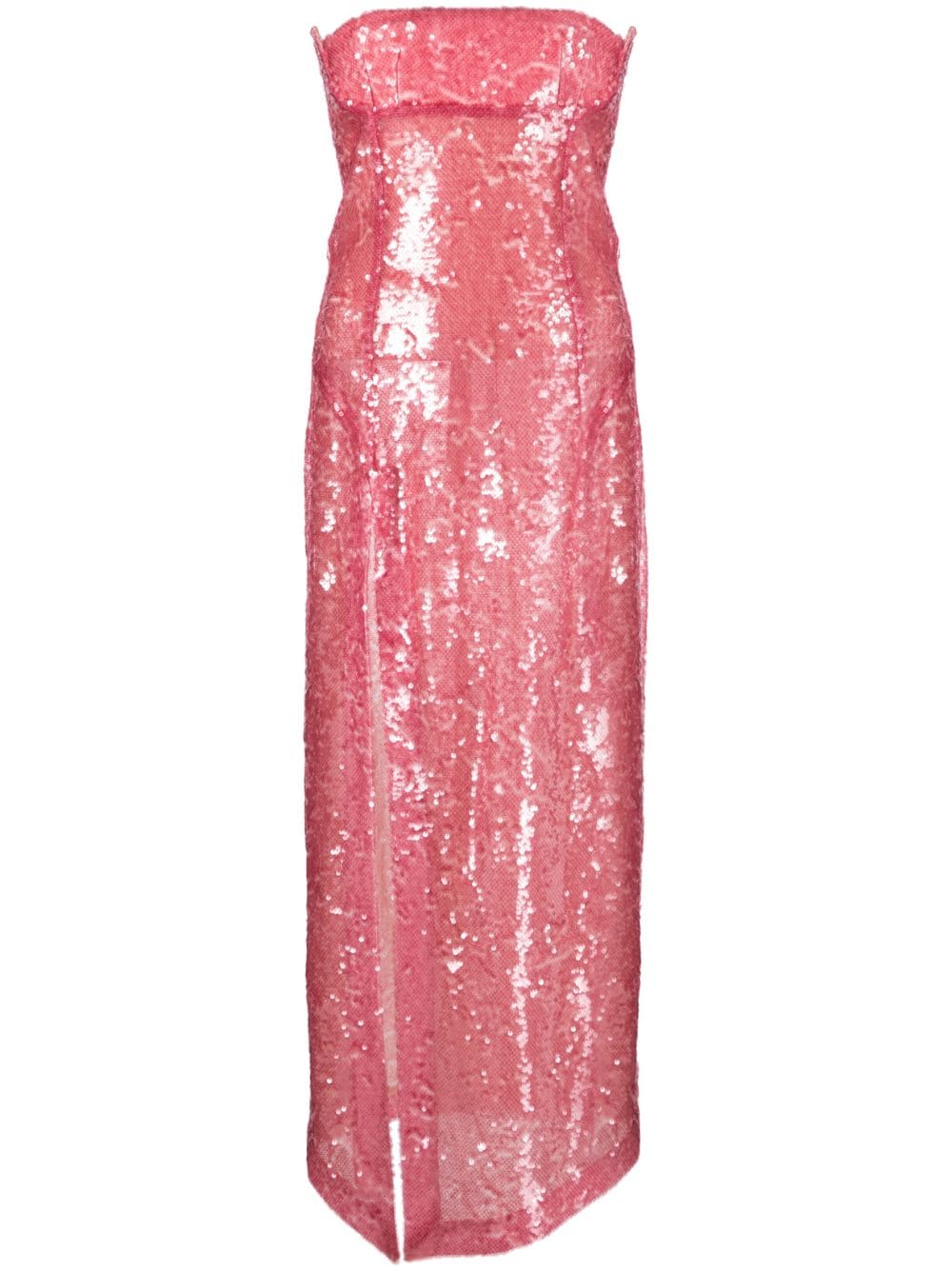 Image 1 of The Attico sequinned bustier midi dress