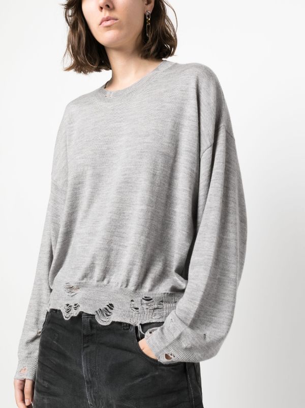 R13 Distressed merino wool Jumper Farfetch