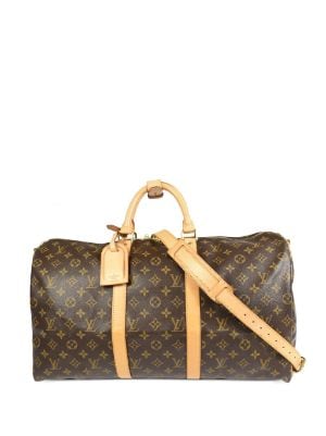 louis vuitton 2019 pre owned keepall 50 bandouliere two way travel