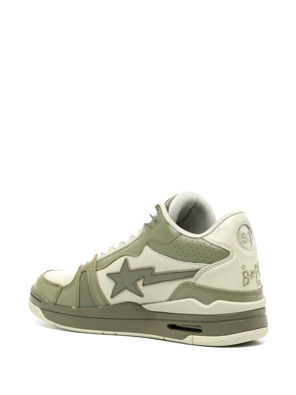 Shop A Bathing Ape Clutch Sta Leather Sneakers In Green