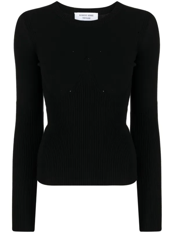 Marine Serre ロングスリーブ トップ | ブラック | FARFETCH JP