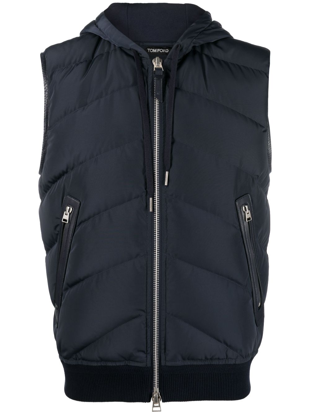 TOM FORD zip-up padded gilet - Blue