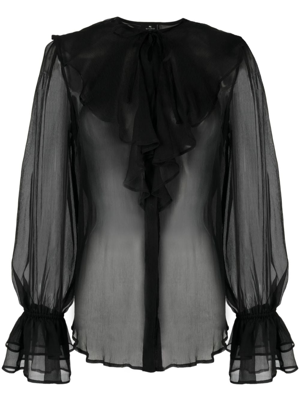 ETRO semi-sheer Ruffled Blouse - Farfetch